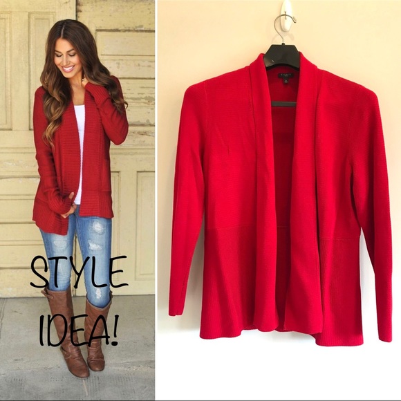 Talbots Sweaters - Talbots red open front cardigan Sz PL